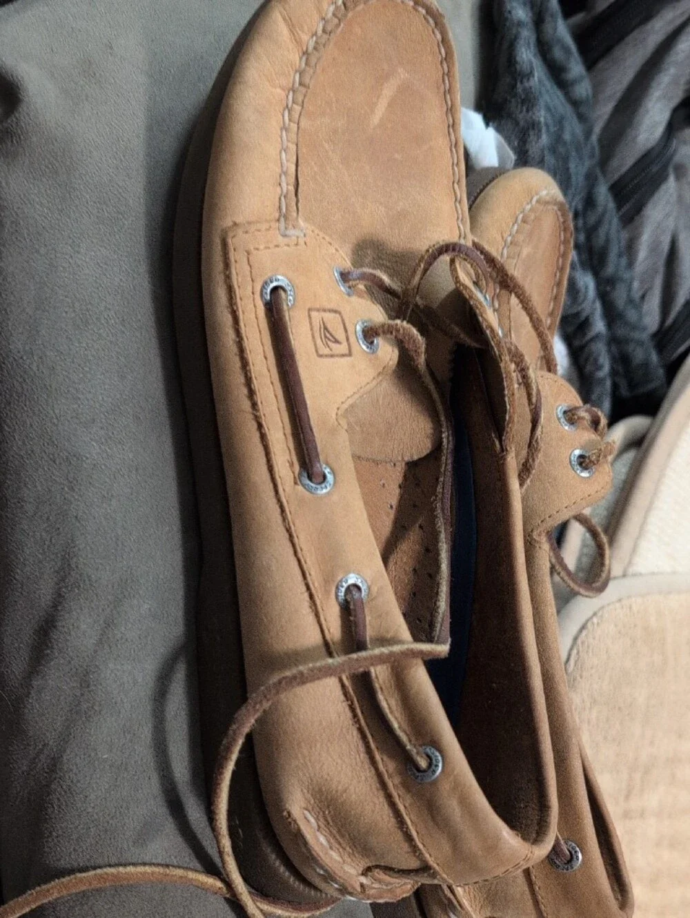 Sperry Dark Brown Boat Shoe Sole with Contrast Stitching